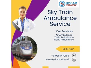 Hire Sky Train Ambulance service in Dibrugarh with a life support team of doctors