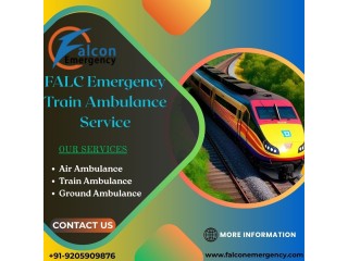 FALC Emergency Train Ambulance from Delhi- Medical Transport Arranged without Unevenness