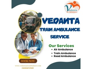 Vedanta Train Ambulance Services, based in Kolkata, offers the most assistance to patients in need