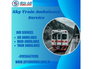 Select the Sky Train Ambulance Service in Delhi to transport the patient safely