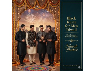 Black Kurta for Men Diwali  Shop Premium Festive Sets Online