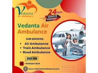 Hire Hi-tech Vedanta Air Ambulance Service in Indore with Healthcare Facility