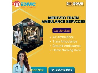 Medivic Train Ambulance in Patna offer trouble-free transport and secure sick patients