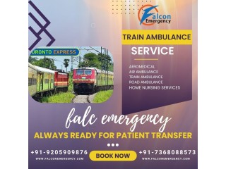 Select Falc Emergency Train Ambulance Services in Patna for secure and efficient Patient shift