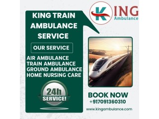 Book now King Train Ambulance Service hassle-free with good treatment services in Kolkata